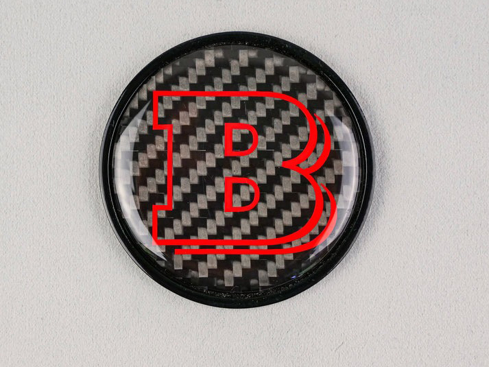 Metal Carbon Red Brabus Badge Logo Emblem 55mm for Hood Trunk Mercedes-Benz G-Wagon G-Class W463 W463A